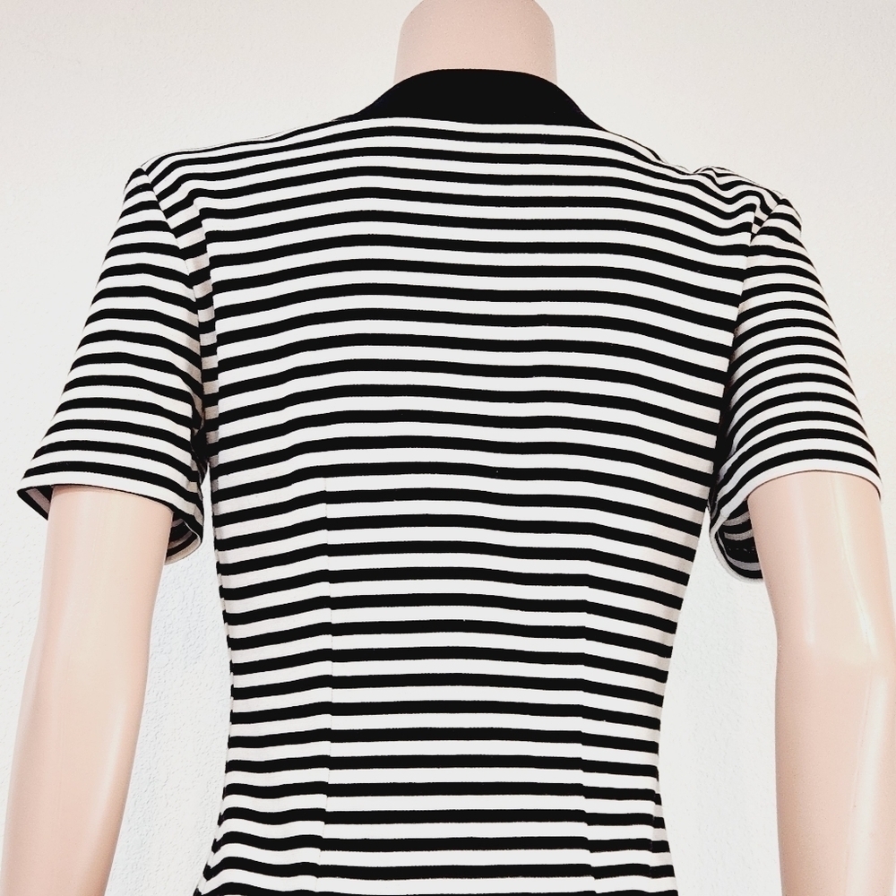 David Benjamin Vintage Navy/White Button Front Dress Sz M - Picture 8 of 15